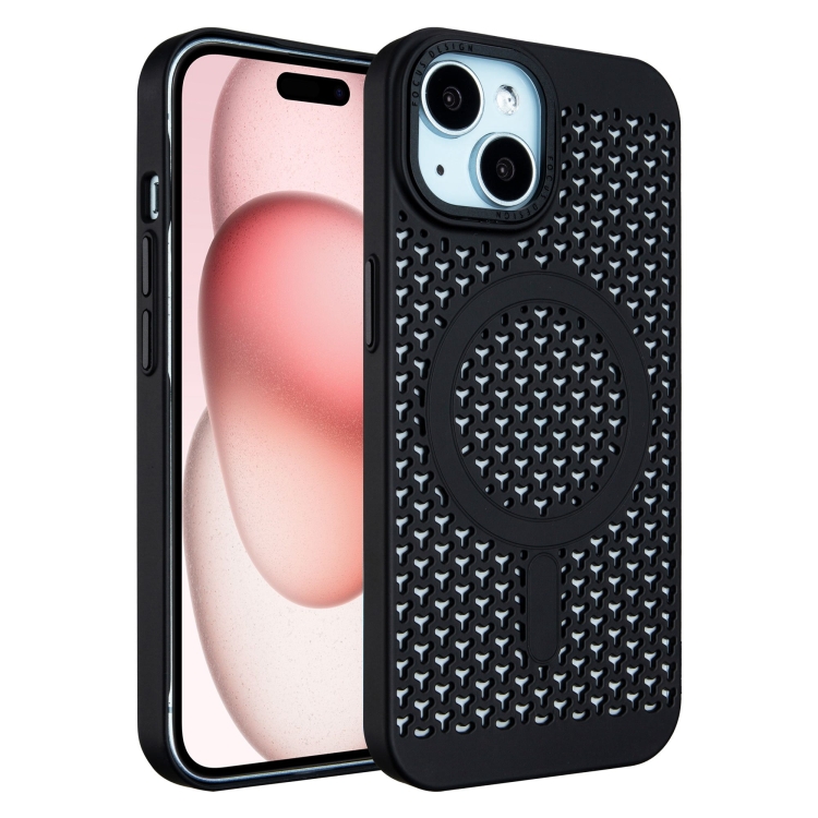 

For iPhone 15 Ice Feeling Cooling MagSafe Magnetic Phone Case(Black)