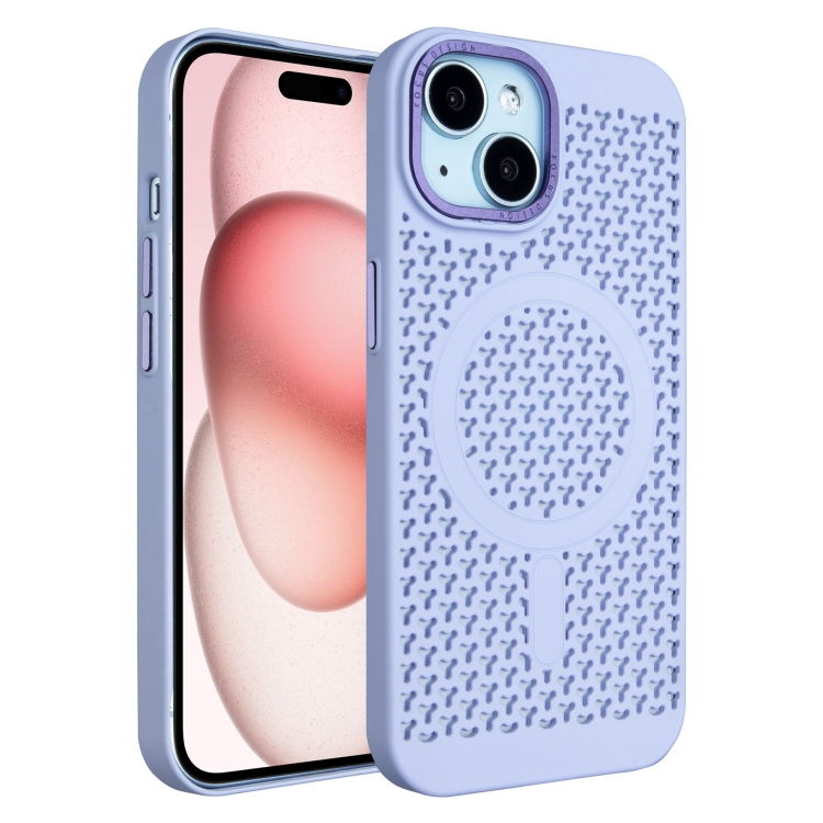

For iPhone 15 Plus Ice Feeling Cooling MagSafe Magnetic Phone Case(Light Purple)