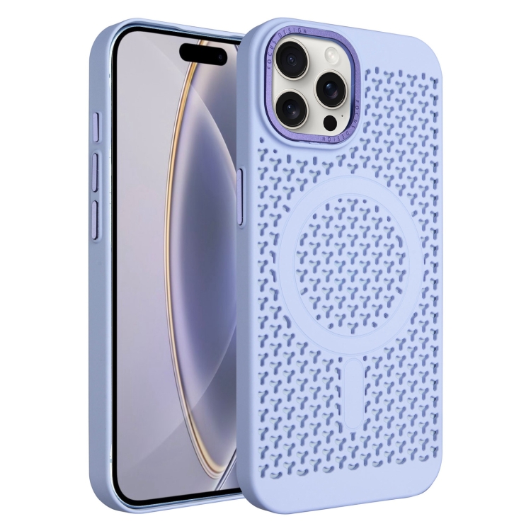 

For iPhone 16 Pro Ice Feeling Cooling MagSafe Magnetic Phone Case(Light Purple)