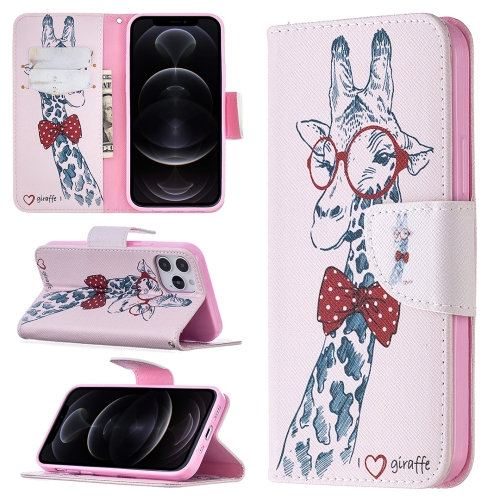 

For iPhone 12 / 12 Pro Colored Drawing Pattern Horizontal Flip Leather Case with Holder & Card Slots & Wallet(Deer)