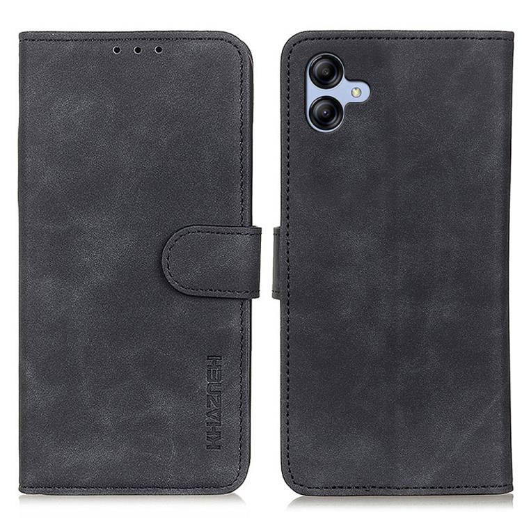 

For Samsung Galaxy A07 5G KHAZNEH Retro Texture Horizontal Flip Leather Phone Case(Black)