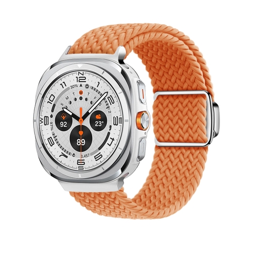 

For Samsung Galaxy Watch Ultra 47mm Nylon Loop Magnetic Buckle Watch Band(Orange)