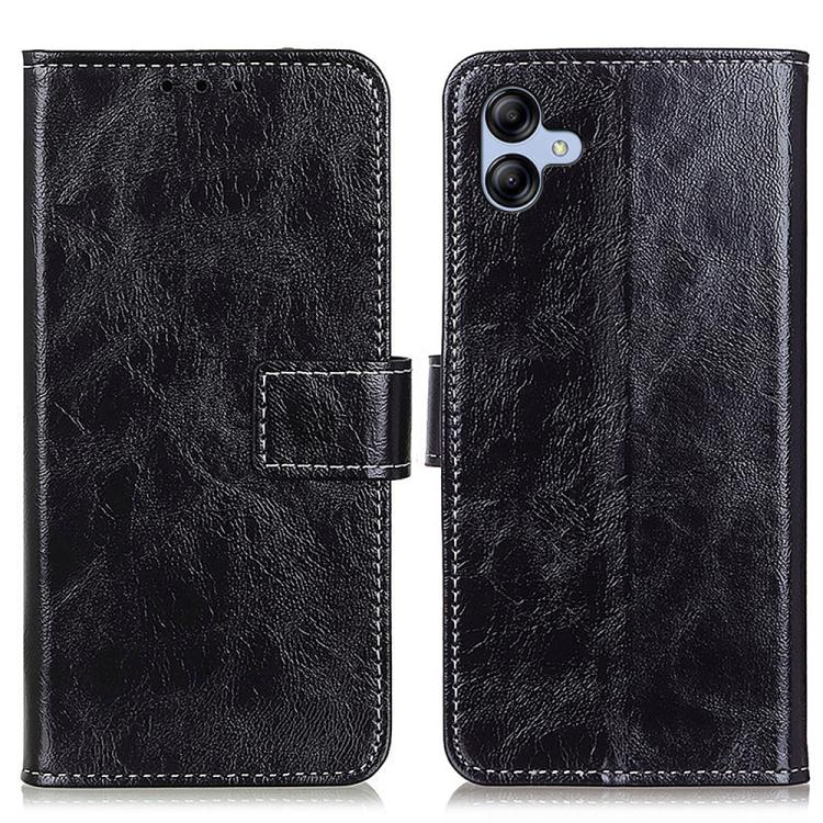 

For Samsung Galaxy A07 5G Retro Crazy Horse Texture Leather Phone Case(Black)