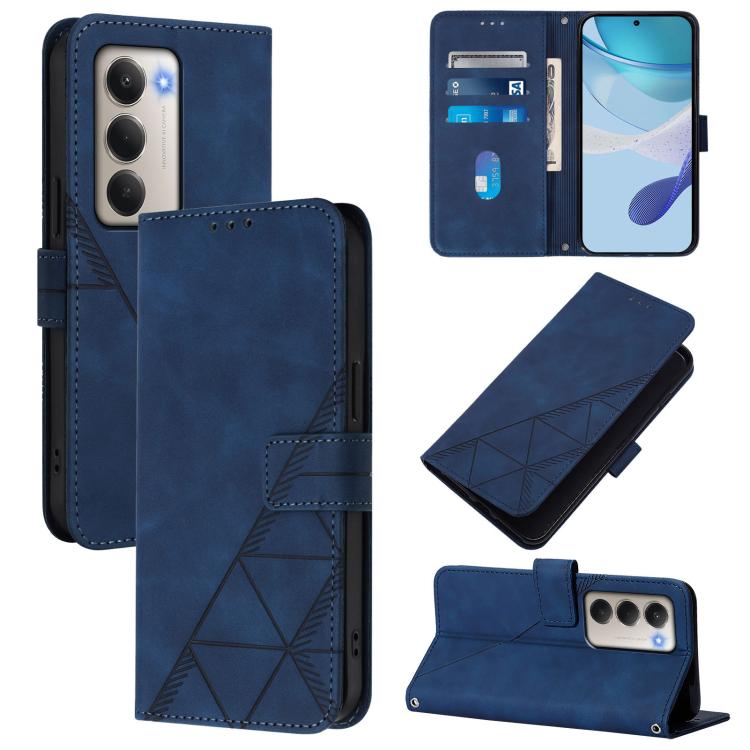 

For Redmi 15 5G / 4G EU 171mm Crossbody 3D Embossed Flip Leather Phone Case(Blue)