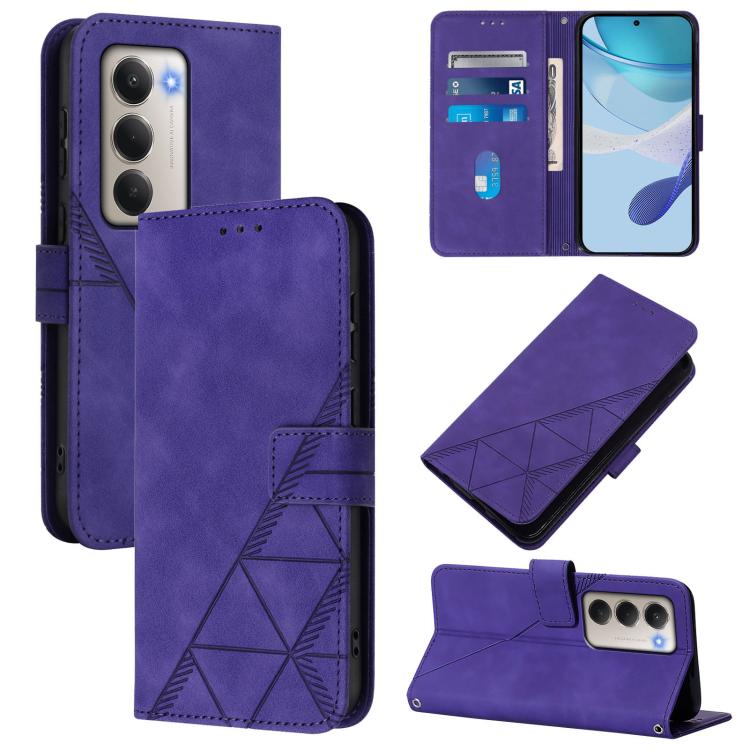 

For Redmi 15 5G / 4G EU 171mm Crossbody 3D Embossed Flip Leather Phone Case(Purple)