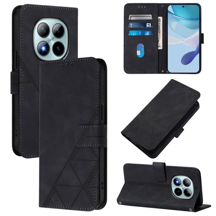 

For Redmi Note 15 Pro+ 5G Global 163.3mm Crossbody 3D Embossed Flip Leather Phone Case(Black)