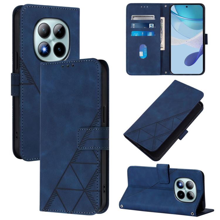 

For Redmi Note 15 Pro+ 5G Global 163.3mm Crossbody 3D Embossed Flip Leather Phone Case(Blue)