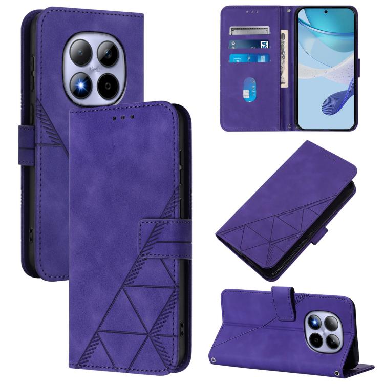 

For Redmi Note 15 Pro 5G Global 163.6mm Crossbody 3D Embossed Flip Leather Phone Case(Purple)