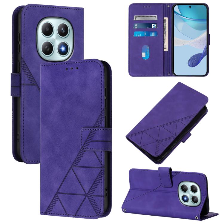 

For Redmi Note 15 5G Global 164mm Crossbody 3D Embossed Flip Leather Phone Case(Purple)