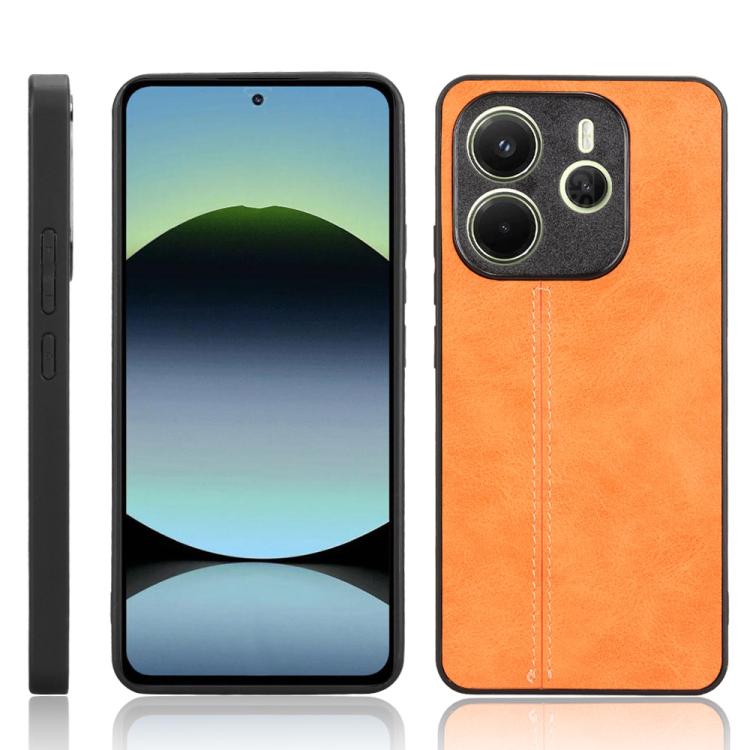 

For Redmi Note 14 4G 163.25mm Cow Pattern Sewing Back Cover Phone Case(Yellow)