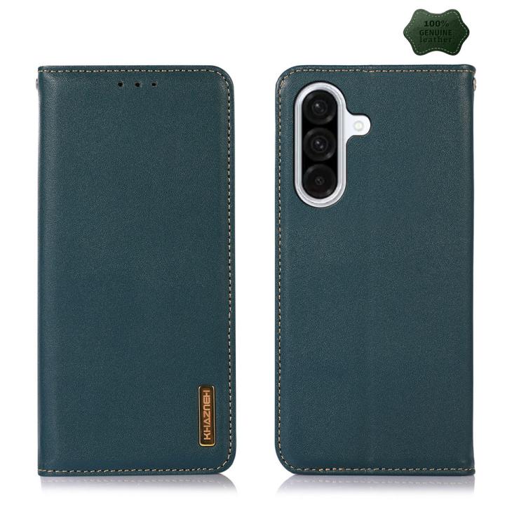 

For Samsung Galaxy A57 5G KHAZNEH Nappa Top Layer Cowhide Leather Phone Case(Green)