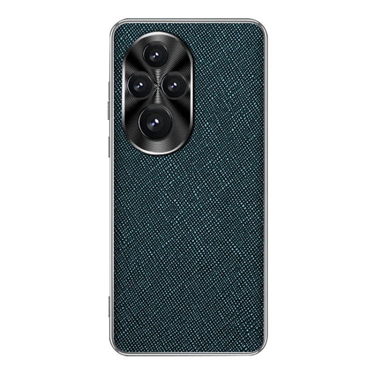 

For Honor 200 Silver Edge Cross Texture PU Leather Phone Case(Dark Green)
