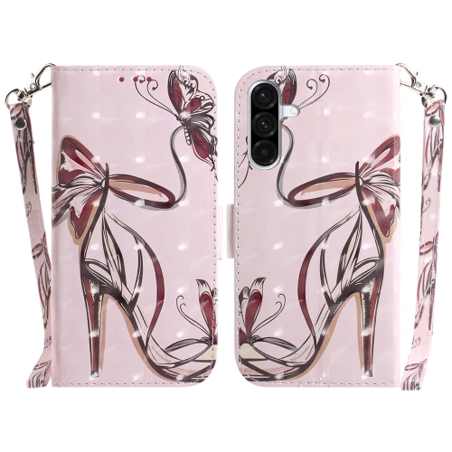 

For Samsung Galaxy A36 5G / A56 5G 3D Colored Horizontal Flip Leather Phone Case(Butterfly High-heeled)