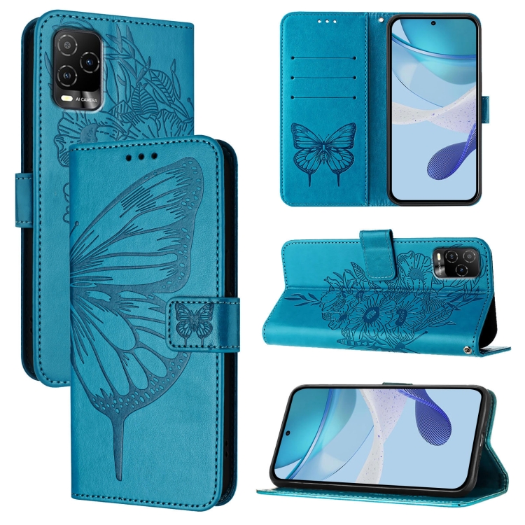 For BLU View 5 Pro Embossed Butterfly Leather Phone Case(Blue) For BLU View 5 Pro Embossed Butterfly Leather Phone Case(Blue)