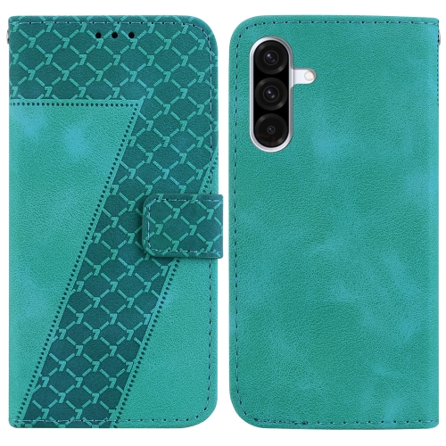 

For Samsung Galaxy A36 5G / A56 5G Seven-shaped Embossed Leather Phone Case(Green)