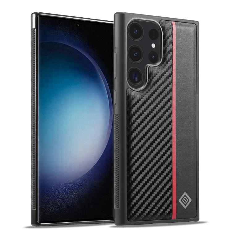 

For Samsung Galaxy S26 Ultra 5G LC.IMEEKE 3 in 1 Carbon Fiber Texture Shockproof Phone Case(Black)