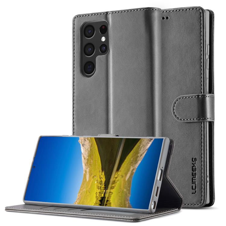 

For Samsung Galaxy S26 Ultra 5G LC.IMEEKE Calf Texture Leather Phone Case(Grey)