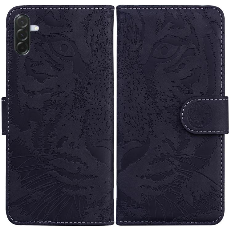 

For Samsung Galaxy A57 5G Tiger Embossing Pattern Flip Leather Phone Case(Black)