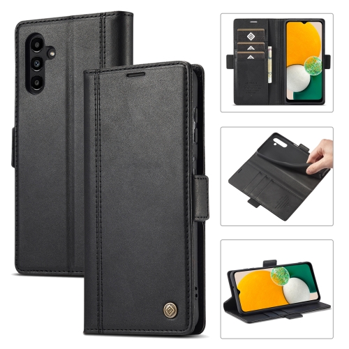 

For Samsung Galaxy S24 FE 5G LC.IMEEKE Skin-friendly Card Slots Leather Phone Case(Black)