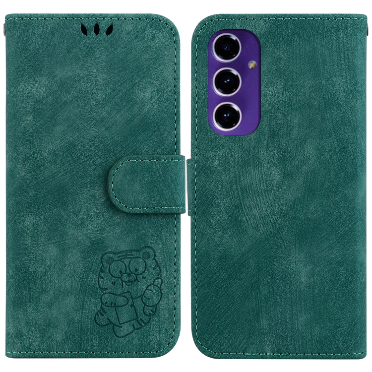 

For Samsung Galaxy A16 5G Little Tiger Embossed Leather Phone Case(Green)