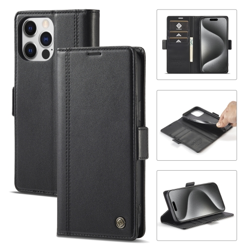 

For iPhone 16 Pro LC.IMEEKE Skin-friendly Card Slots Leather Phone Case(Black)