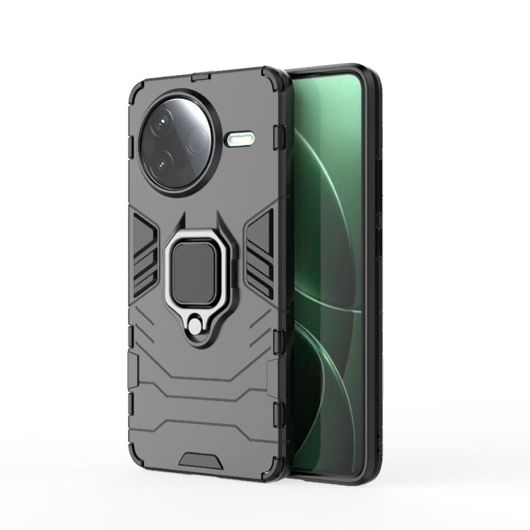 

For Redmi K80 / Poco F7 Pro Shockproof PC + TPU Holder Phone Case(Black)