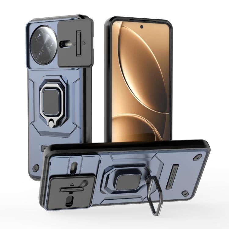 

For Redmi K80 Pro / Poco F7 Ultra Sliding Camshield TPU + PC Shockproof Phone Case with Holder(Blue)