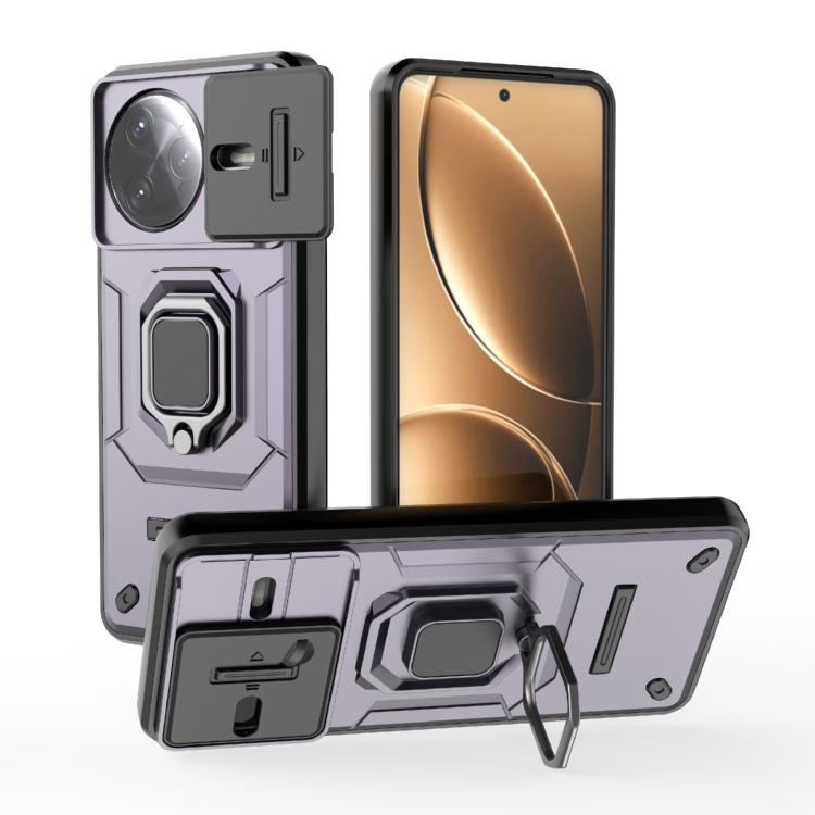 

For Redmi K80 Pro / Poco F7 Ultra Sliding Camshield TPU + PC Shockproof Phone Case with Holder(Purple)