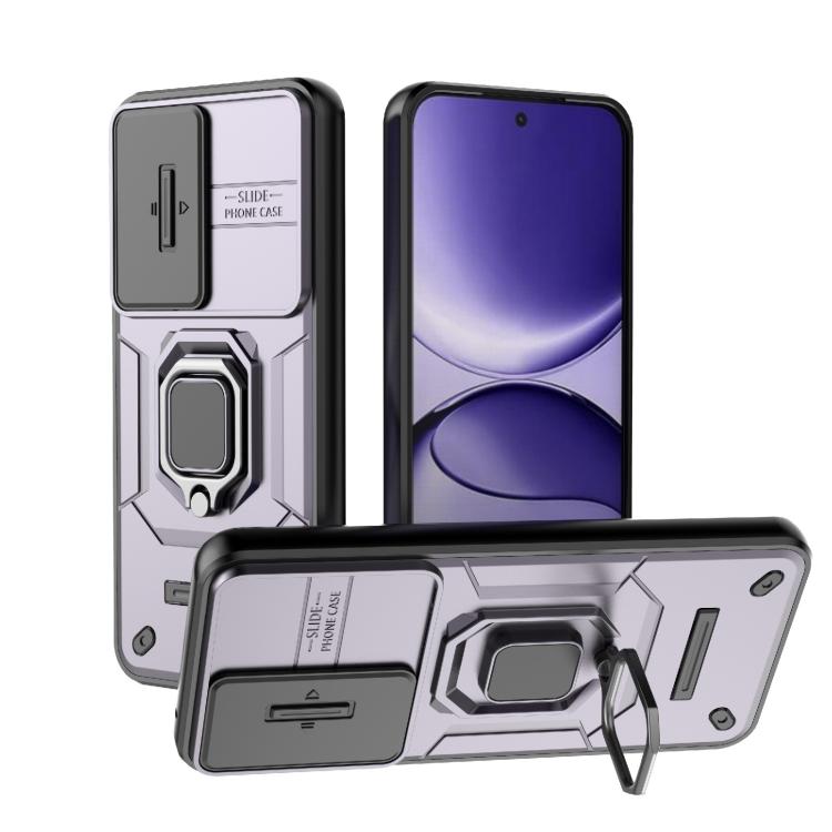 

For Redmi Turbo 4 Pro 5G Sliding Camshield TPU + PC Shockproof Phone Case with Holder(Purple)