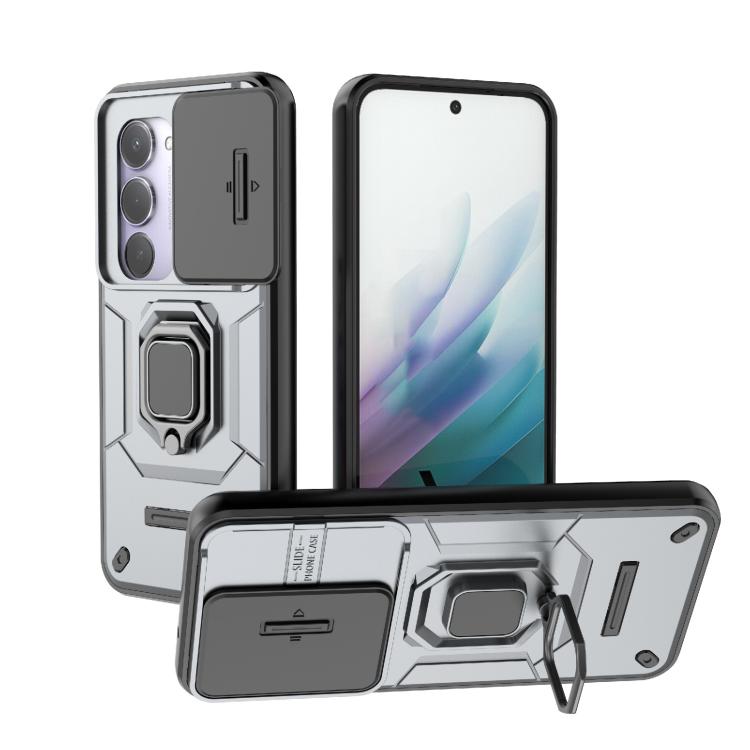 

For Redmi 15 5G / 4G EU 171mm Sliding Camshield TPU + PC Shockproof Phone Case with Holder(Grey)