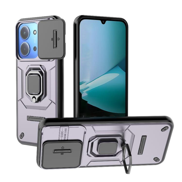 

For Redmi 15C 5G / 4G Global 171mm Sliding Camshield TPU + PC Shockproof Phone Case with Holder(Purple)