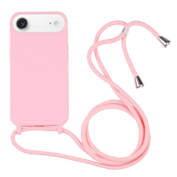 

Candy Colors TPU Protective Phone Case with Lanyard For iPhone Air(Pink)