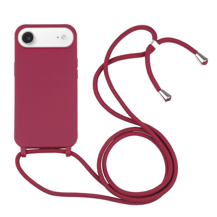 

Candy Colors TPU Protective Phone Case with Lanyard For iPhone Air(Red)