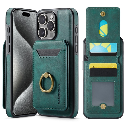 

For iPhone 15 Pro Max DG.MING K1 MagSafe Detachable Wallet RFID Back Cover Phone Case(Green)