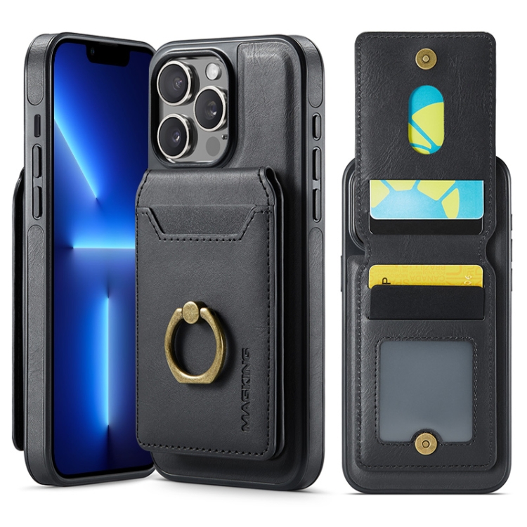 

For iPhone 13 Pro DG.MING K1 MagSafe Detachable Wallet RFID Back Cover Phone Case(Black)