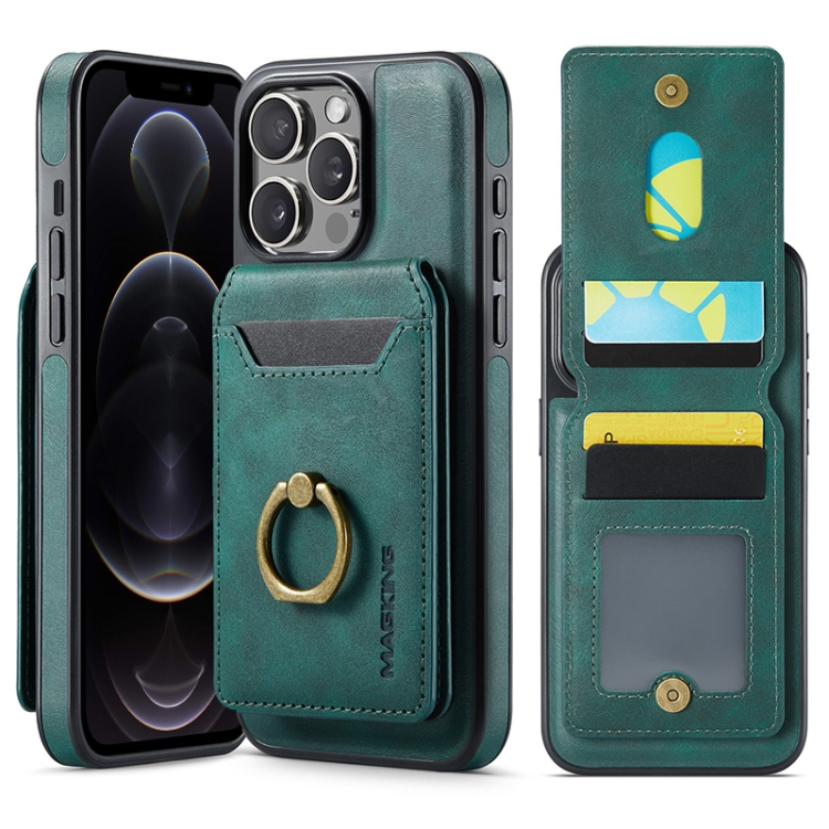 

For iPhone 12 Pro Max DG.MING K1 MagSafe Detachable Wallet RFID Back Cover Phone Case(Green)