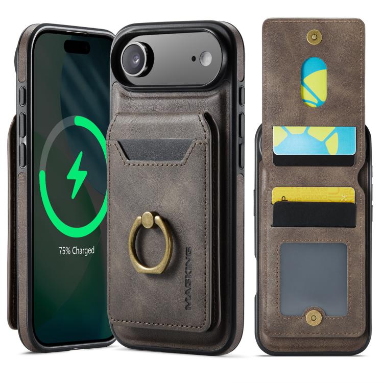 

For iPhone Air MAGKING K1 MagSafe Detachable Wallet RFID Back Cover Phone Case(Coffee)