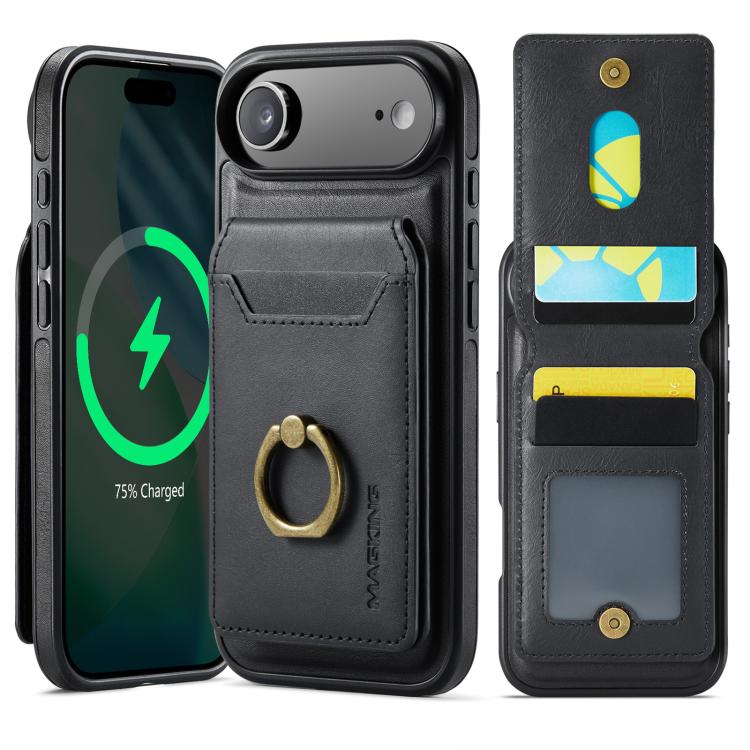 

For iPhone Air MAGKING K1 MagSafe Detachable Wallet RFID Back Cover Phone Case(Black)