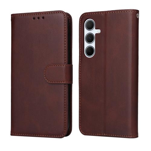 For Samsung Galaxy A56 5G Classic Calf Texture Flip Leather Phone Case(Brown)