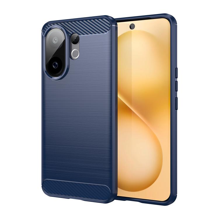 

For vivo V60 5G Carbon Fiber Brushed Texture TPU Phone Case(Blue)