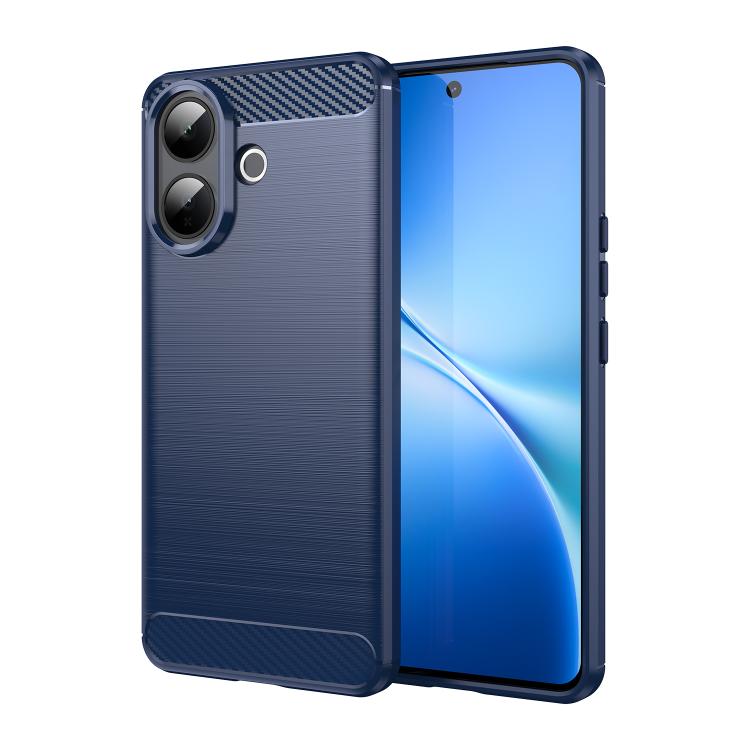 

For vivo V60 Lite 5G Carbon Fiber Brushed Texture TPU Phone Case(Blue)