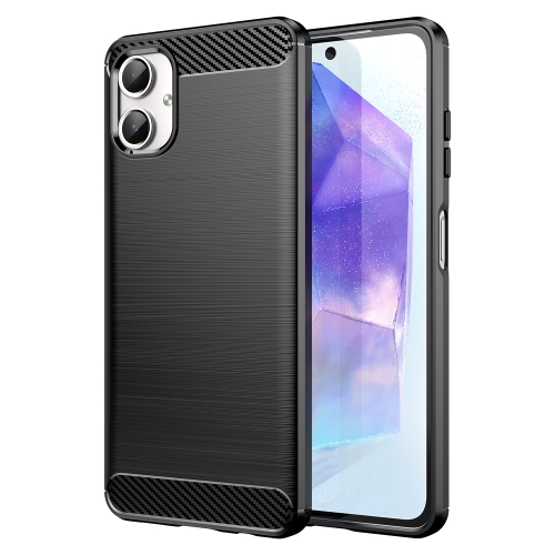 

For Samsung Galaxy A06 4G Carbon Fiber Brushed Texture TPU Phone Case(Black)