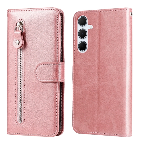 

For Samsung Galaxy A36 5G / A56 5G Fashion Calf Texture Zipper Leather Phone Case(Rose Gold)