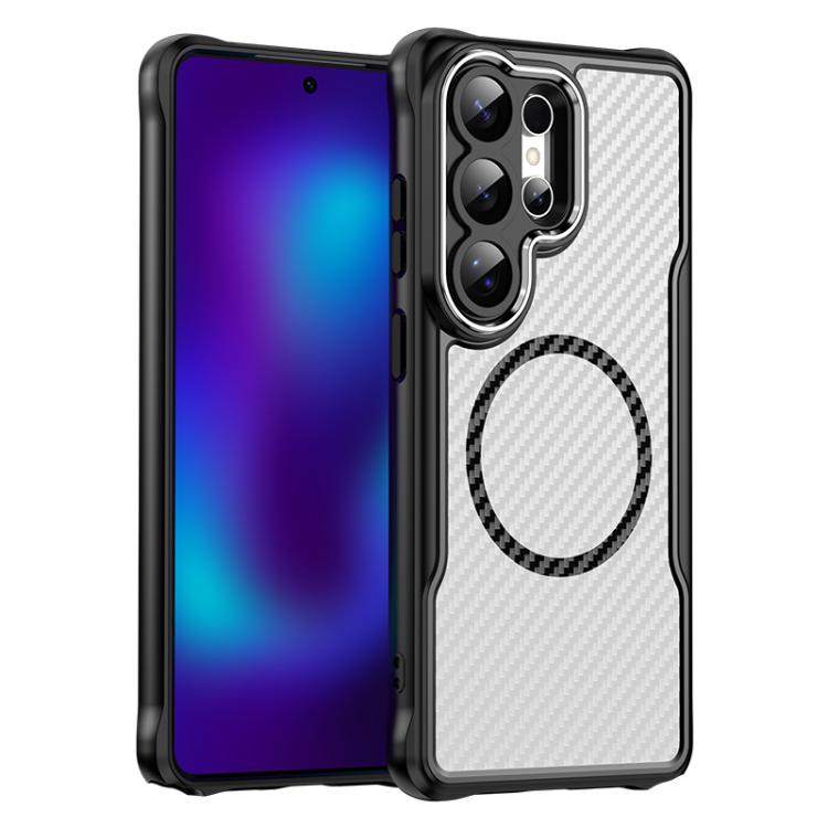 

For Samsung Galaxy S26 Ultra 5G Carbon Fiber Texture MagSafe Translucent Phone Case(Black)