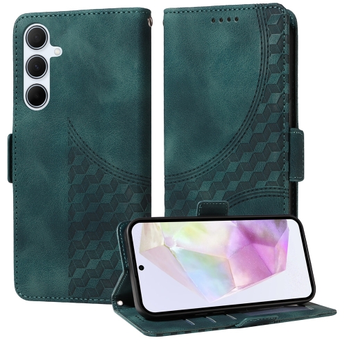 

For Samsung Galaxy A36 5G / A56 5G Embossed Rhombus Starry Leather Phone Case(Green)