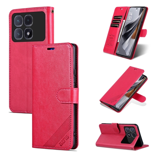 

For Redmi K70 Ultra AZNS Sheepskin Texture Flip Leather Phone Case(Red)