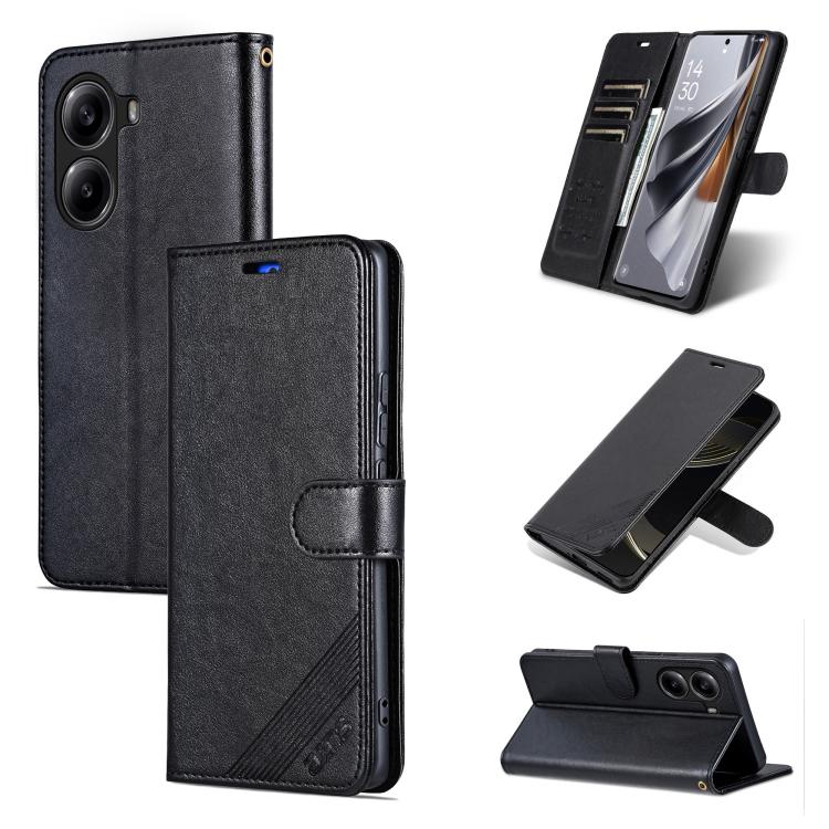 

For Redmi Turbo 4 / Xiaomi Poco X7 Pro AZNS Sheepskin Texture Flip Leather Phone Case(Black)