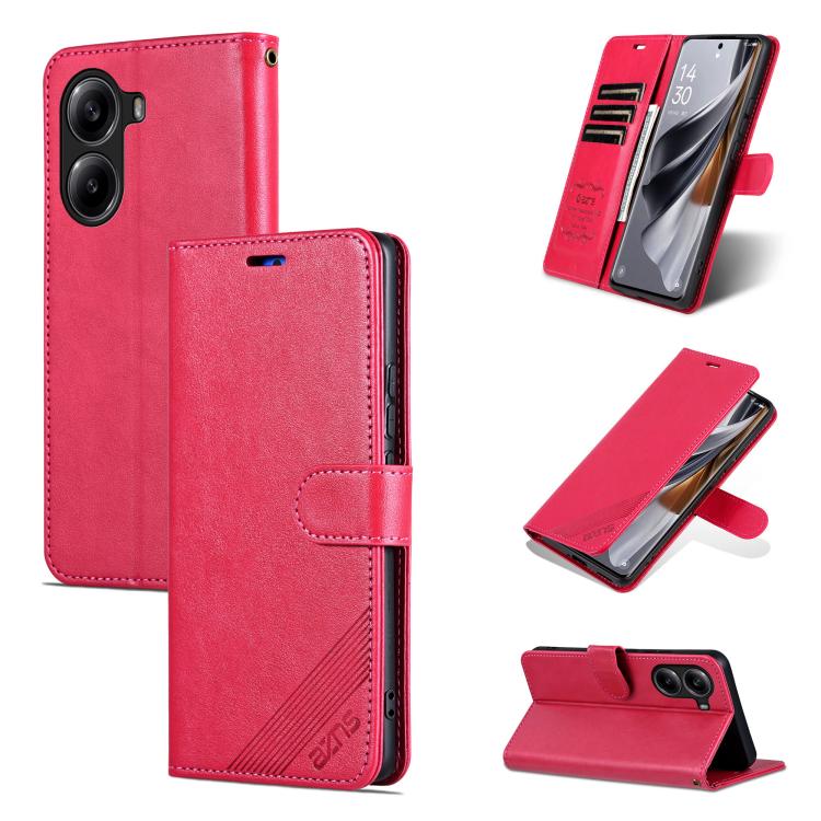 

For Redmi Turbo 4 / Xiaomi Poco X7 Pro AZNS Sheepskin Texture Flip Leather Phone Case(Red)