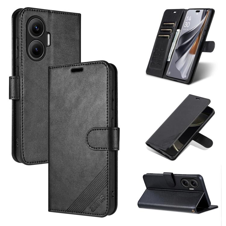 

For Redmi Turbo 4 Pro AZNS Sheepskin Texture Flip Leather Phone Case(Black)