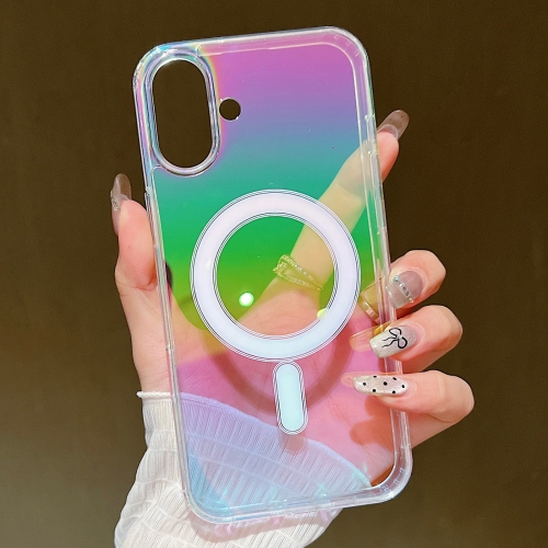 

For iPhone 16 Plus Gradient Color MagSafe Airbag Full Coverage Phone Case(Rainbow)